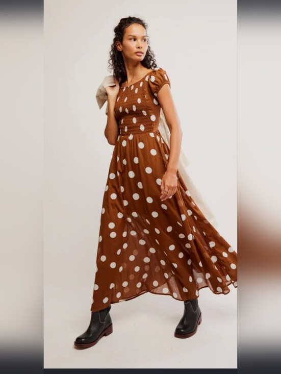 Free People Dresses & Skirts - Free People Ultraviolet  Maxi Dress with Smocked Bodice